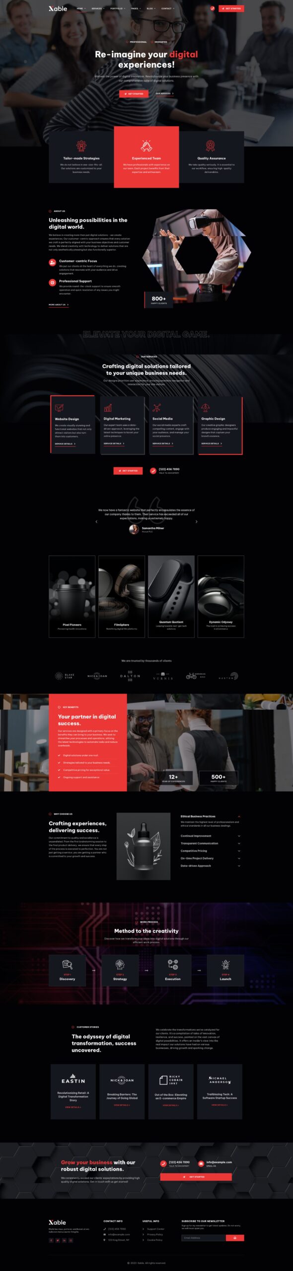 Xable - Dark Digital Agency Elementor Pro Template Kit | 3-Languages Corporate Template | Easy Install & Full Support - Image 2