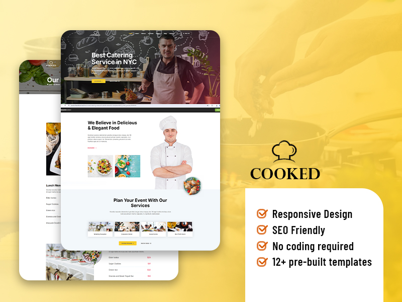Cooked - Catering & Restaurant Website Elementor Template Kit